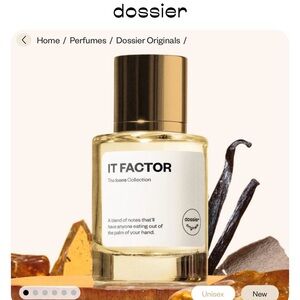 NEW IN BOX DOSSIER IT Factor unisex Fragrance - Gold